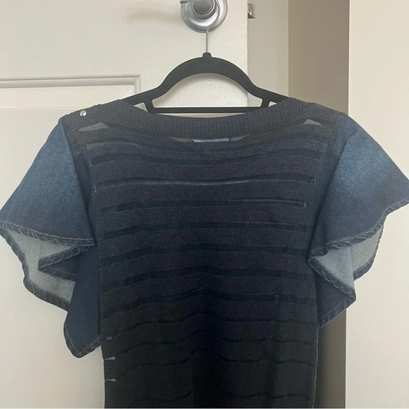 Diesel Top with Denim Sleeves- Size XS; Never Worn - Picture 6 of 9